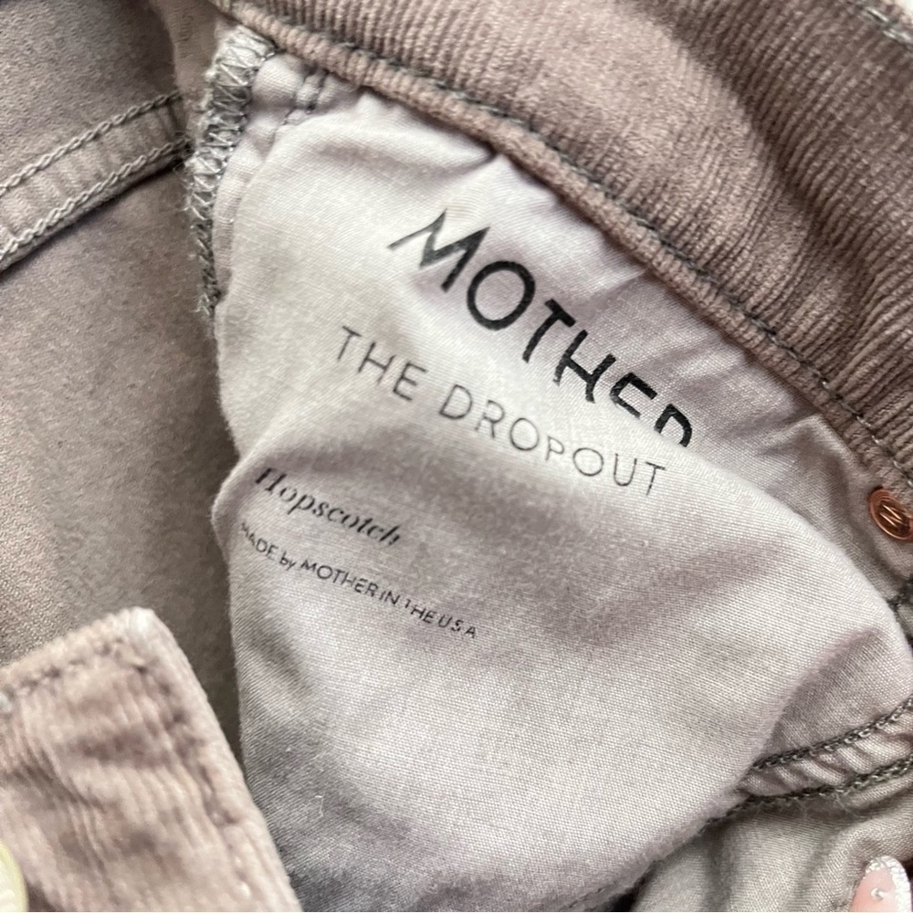 Mother Hopscotch Dropout Corduroy Straight Cropped Pants in Beaver 2 Brown - Picture 11 of 12